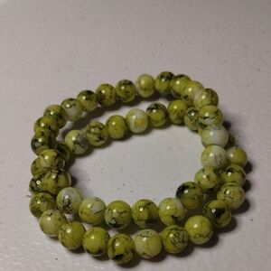 Elegant Yellow Beaded Bracelet Set